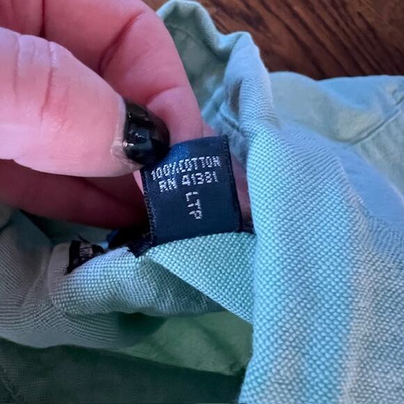 Polo Ralph Lauren Green Oxford Button Down Shirt Mens L Classic Fit Flesh Pony - Picture 7 of 7